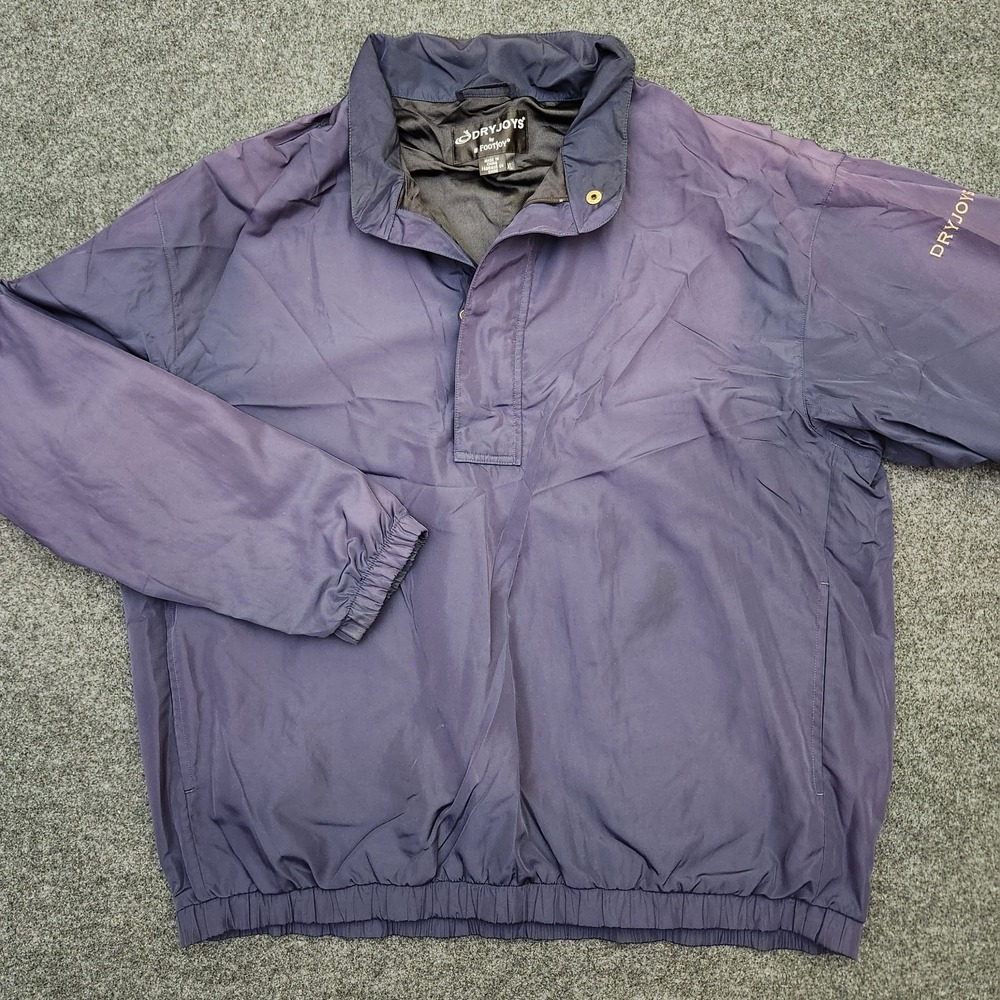 DryJoys By FootJoy Mens XL Blue Quarter Zip Pullover Wind Golf *Sun Fade*